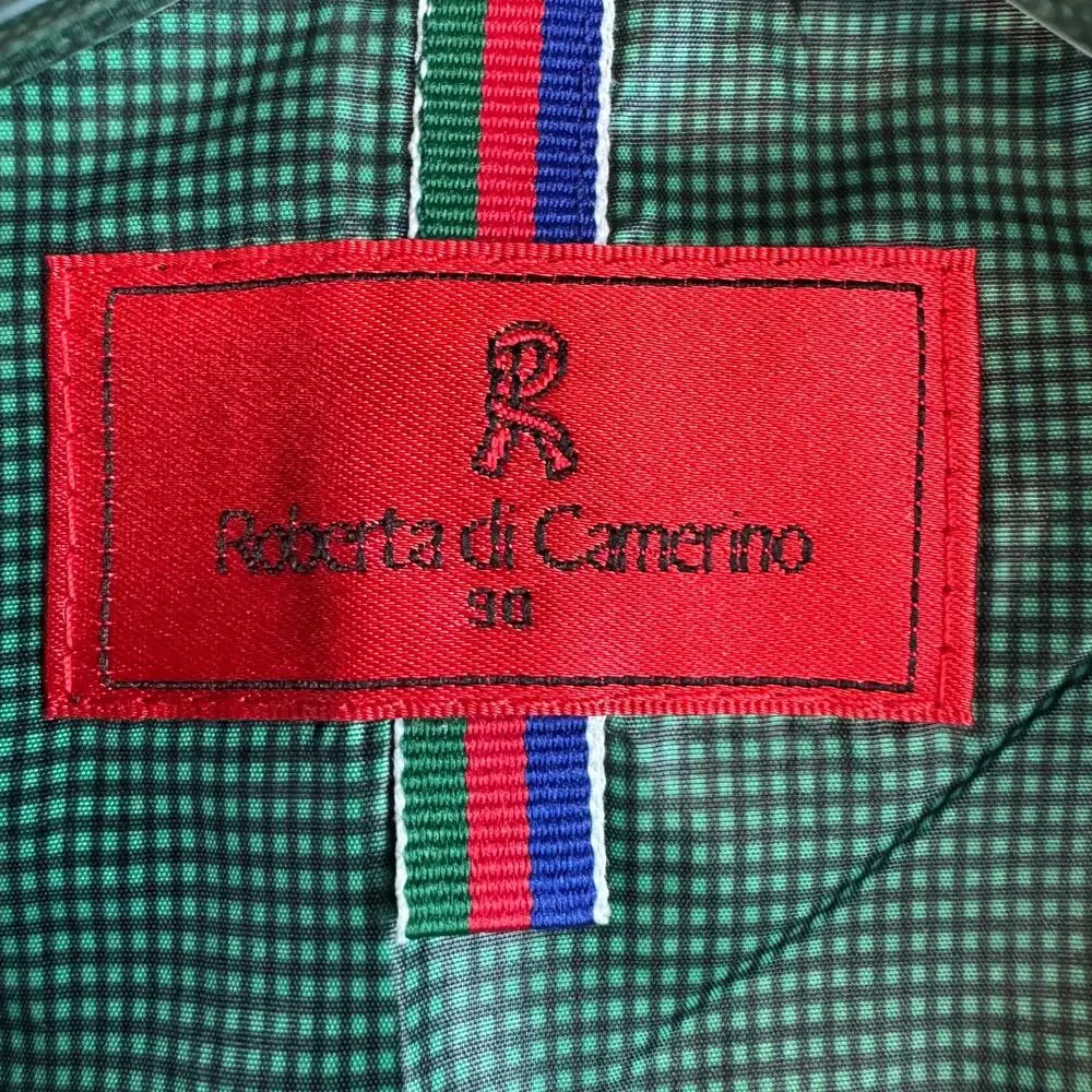 Roberta di Camerino Sport Green Full Zip Windbreaker Jacket Size 90/ US XS/Small